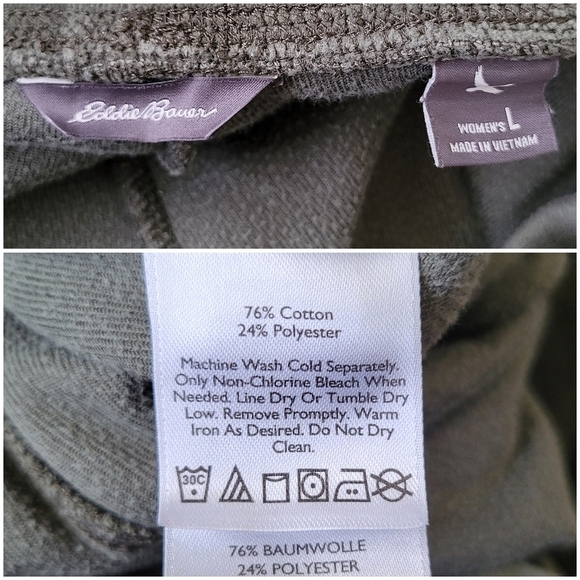 Eddie Bauer Women's Soft Velour Wide Leg Lounge Sweatpants Size L Green - Picture 4 of 8